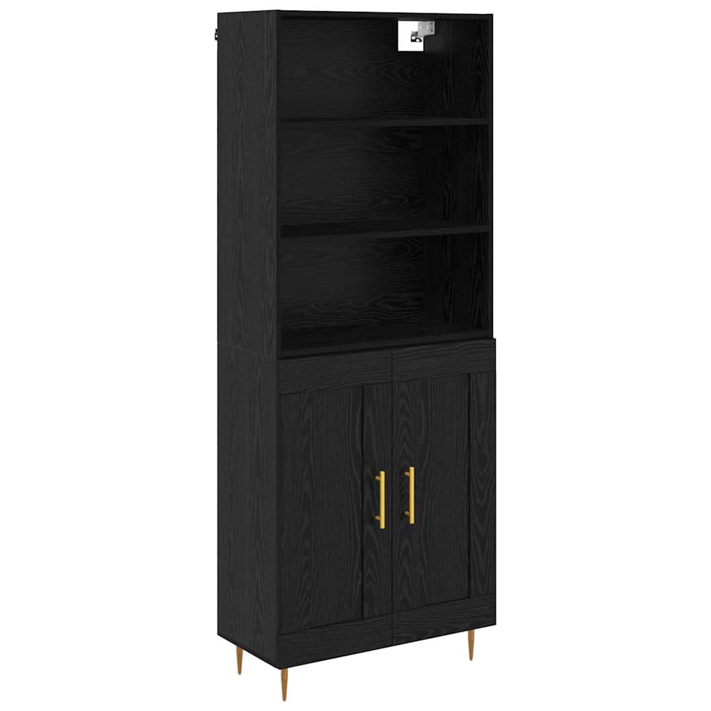 Highboard Hochglanz-Weiß 69,5x34x180 cm Holzwerkstoff