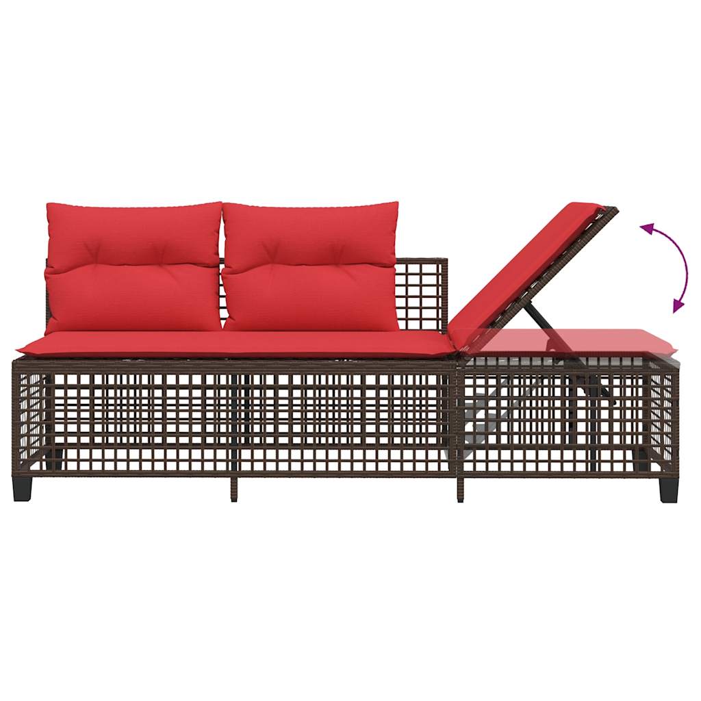 3-teiliges Ecksofa-Set für den Garten mit Kissen, grau, Polyrattan
