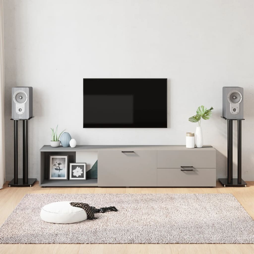 Lautsprecher-Ständer 2 Stk. Silbern Hartglas 3 Säulen