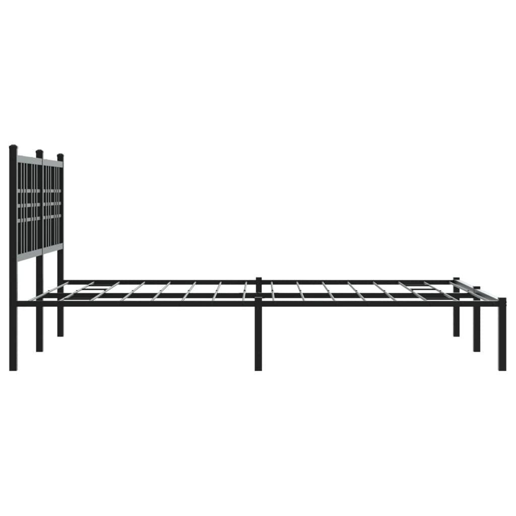 Bettgestell mit Kopf- und Fußteil Metall Schwarz 90x200 cm