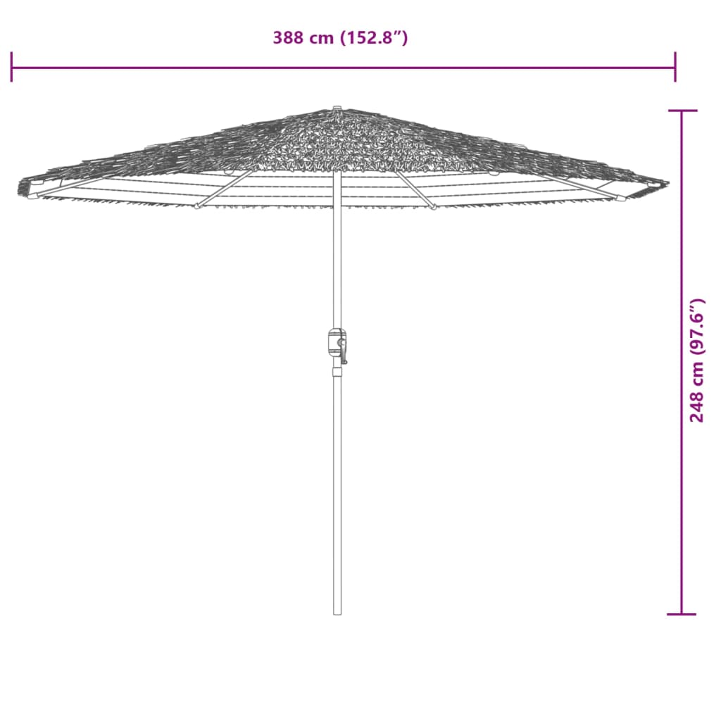 Sonnenschirm mit LED und Stahlmast Braun 248x248x248 cm
