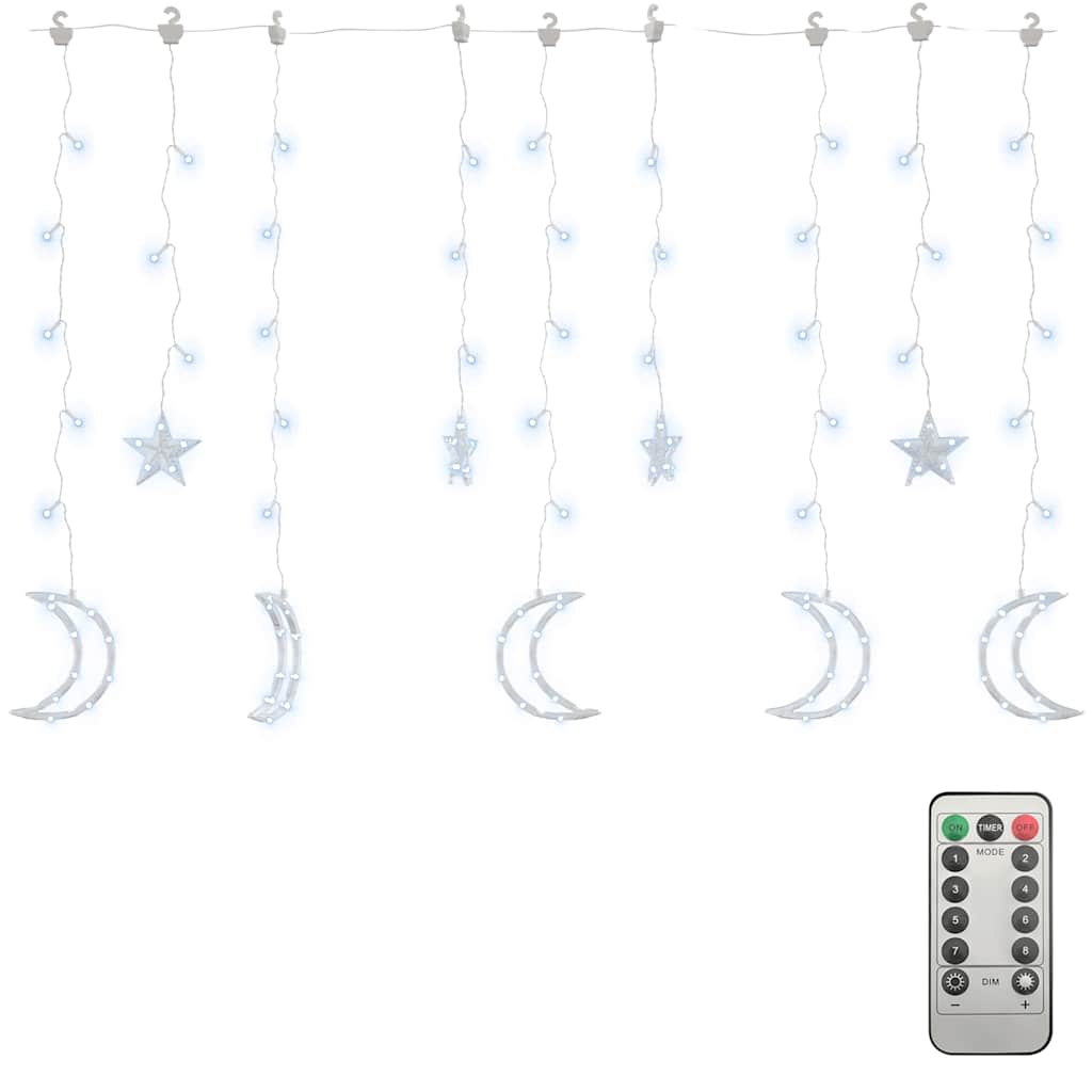 Lichterketten Stern und Mond Fernbedienung 138 LEDs Warmweiß