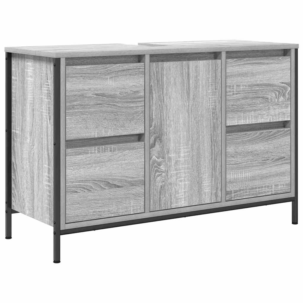Badezimmermöbel Set mit Schubladen 2 pcs Schwarz Eichen-Optik