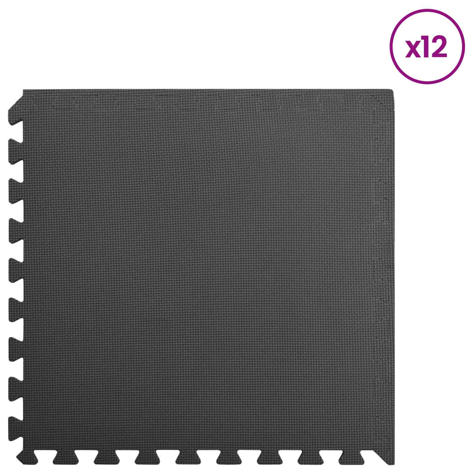 Pool Bodenteppich 6 pcs Schwarz 2,16 ㎡ EVA-Schaum