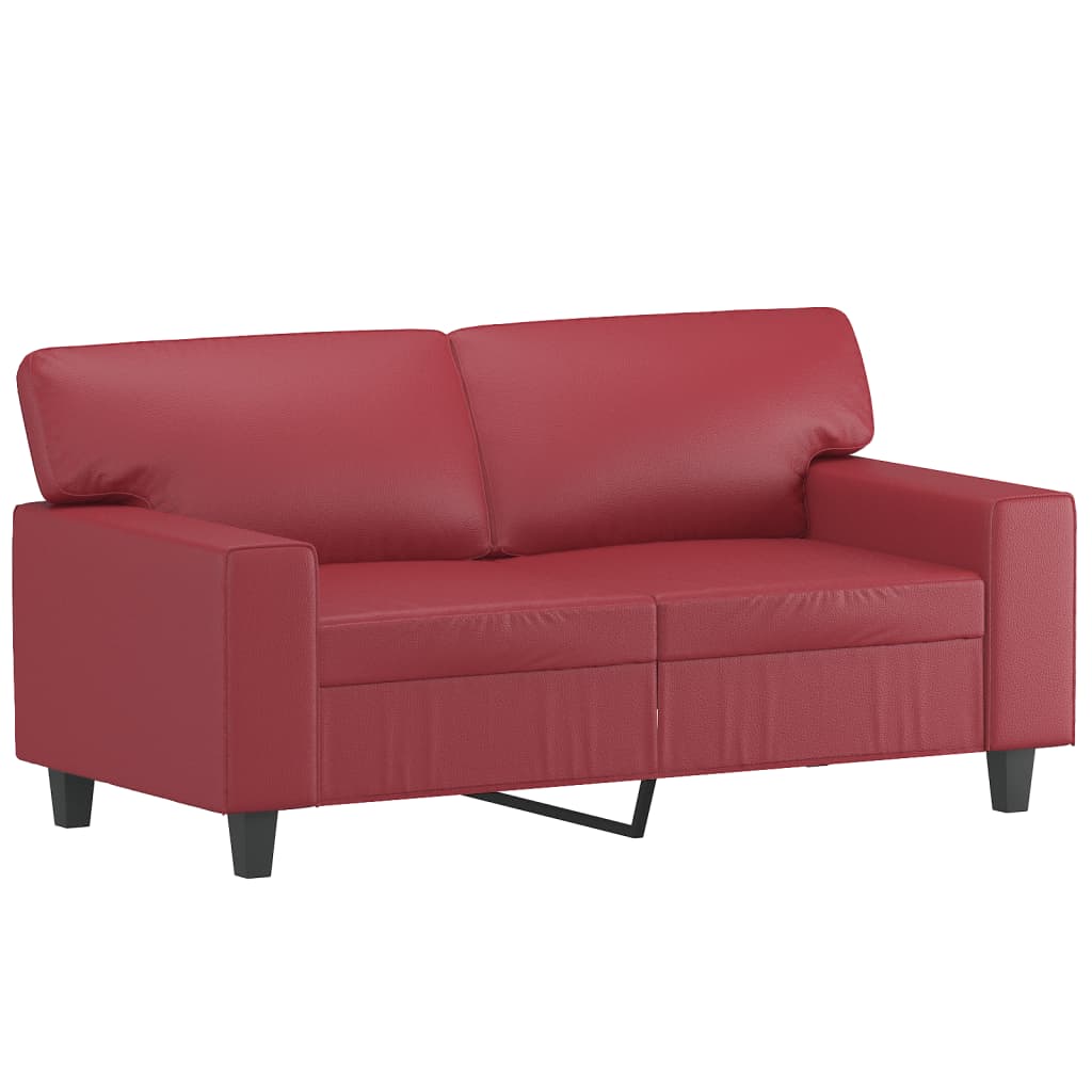 2-Sitzer-Sofa mit Zierkissen Creme 120 cm Kunstleder