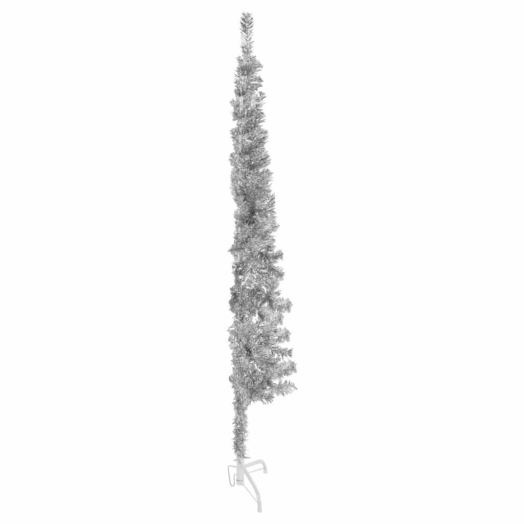 Künstlicher Halb-Weihnachtsbaum mit Ständer Schlank Weiß 180 cm