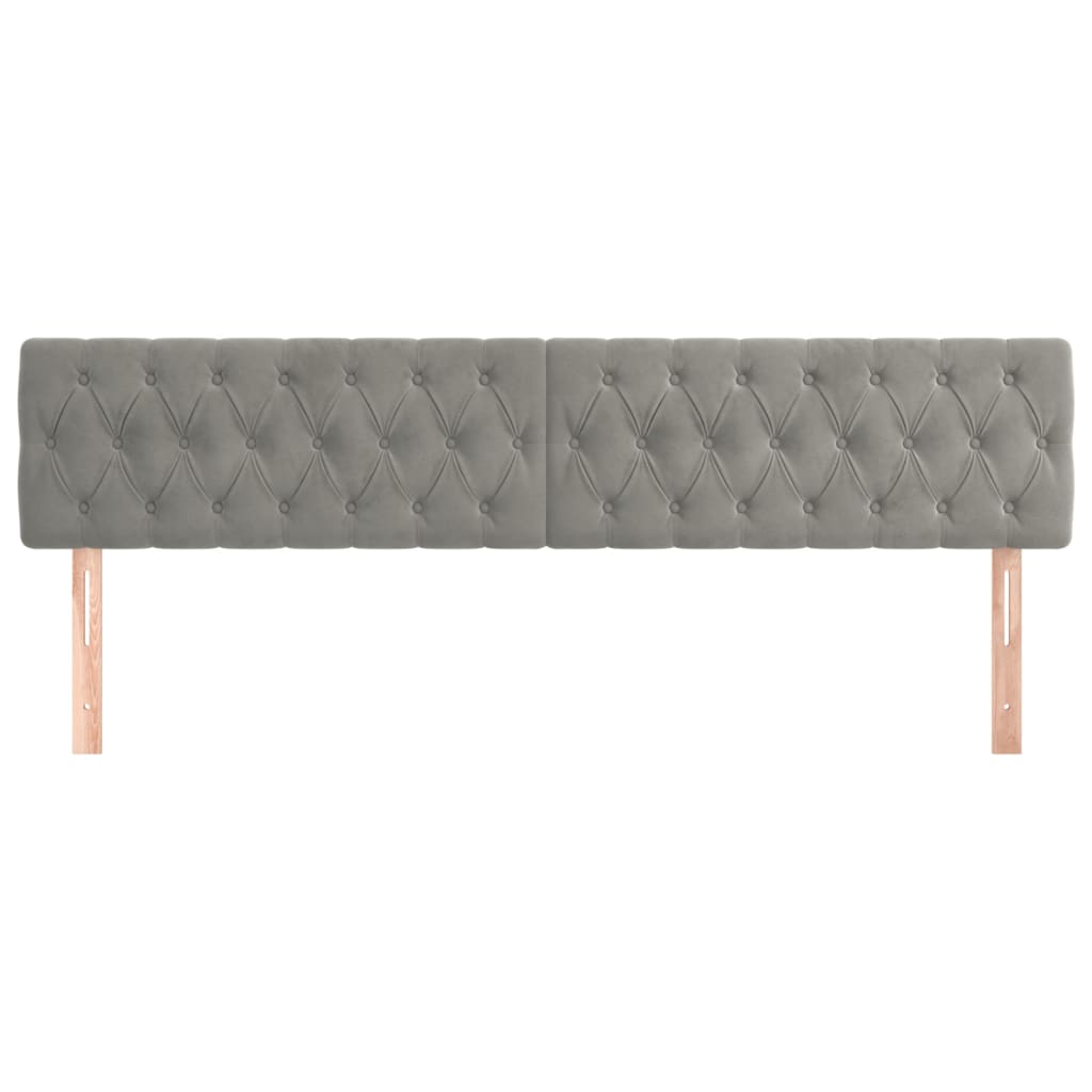 Kopfteil Hellgrau 80x7x118/128 cm Samt