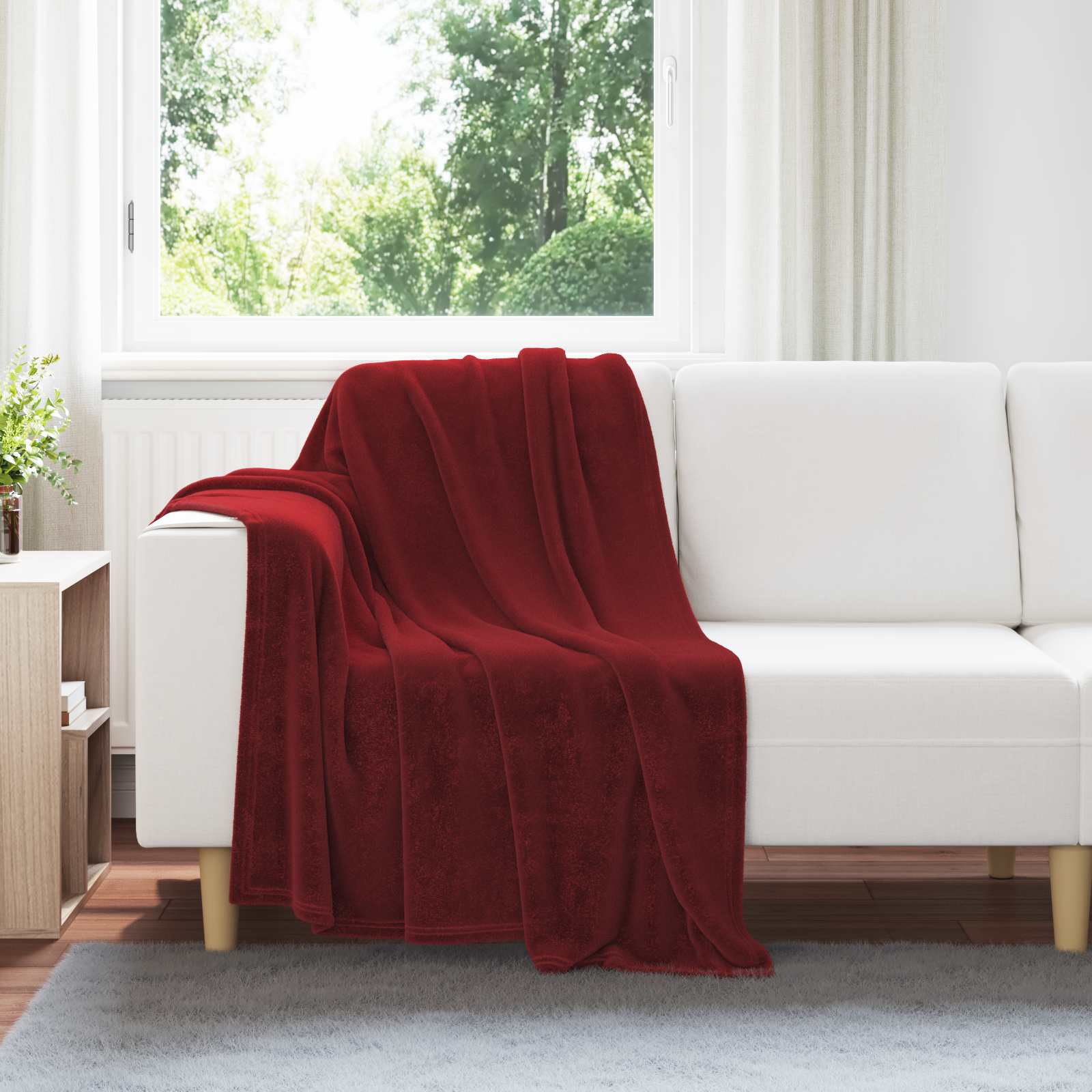 Überwurfdecke Beige 130 x 150 cm Fleece