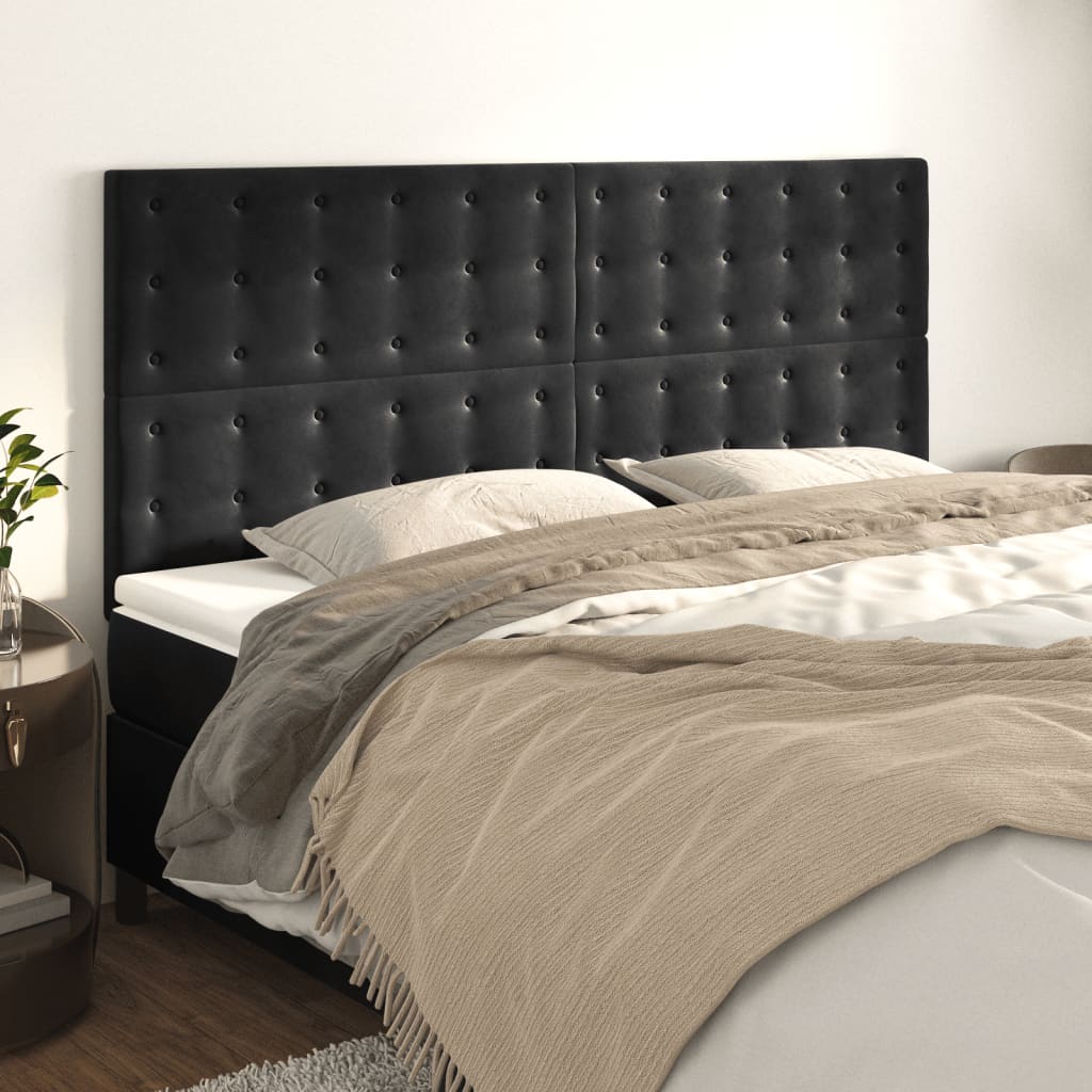 Kopfteil Hellgrau 80x5x118/128 cm Samt
