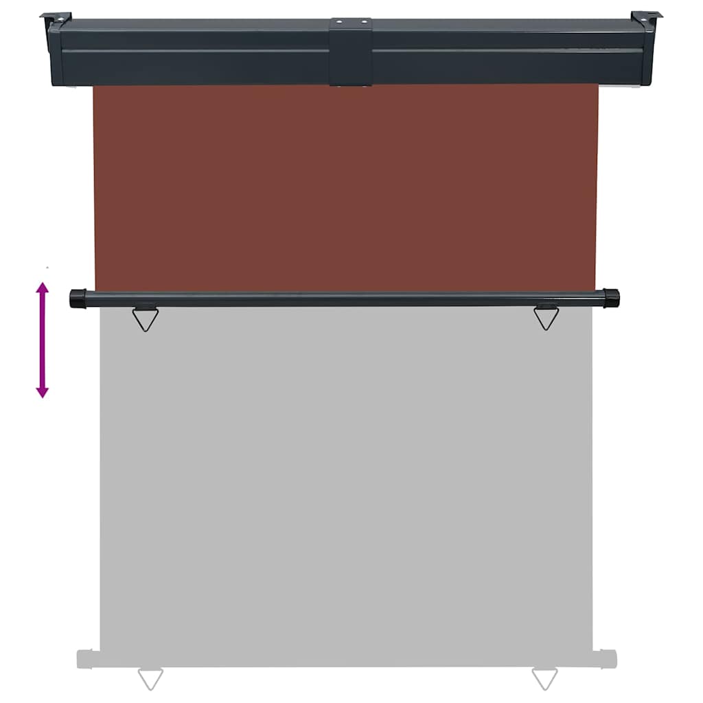 Balkon Seitenmarkise 60 x 250 cm 100% Polyester Eisen Stahl