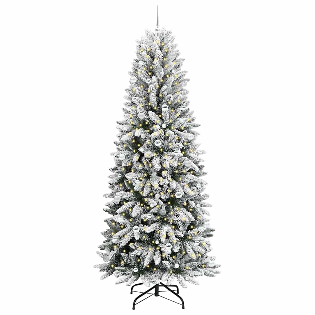 Künstlicher Weihnachtsbaum mit 150 LEDs mit Ständer Weiß 120 cm