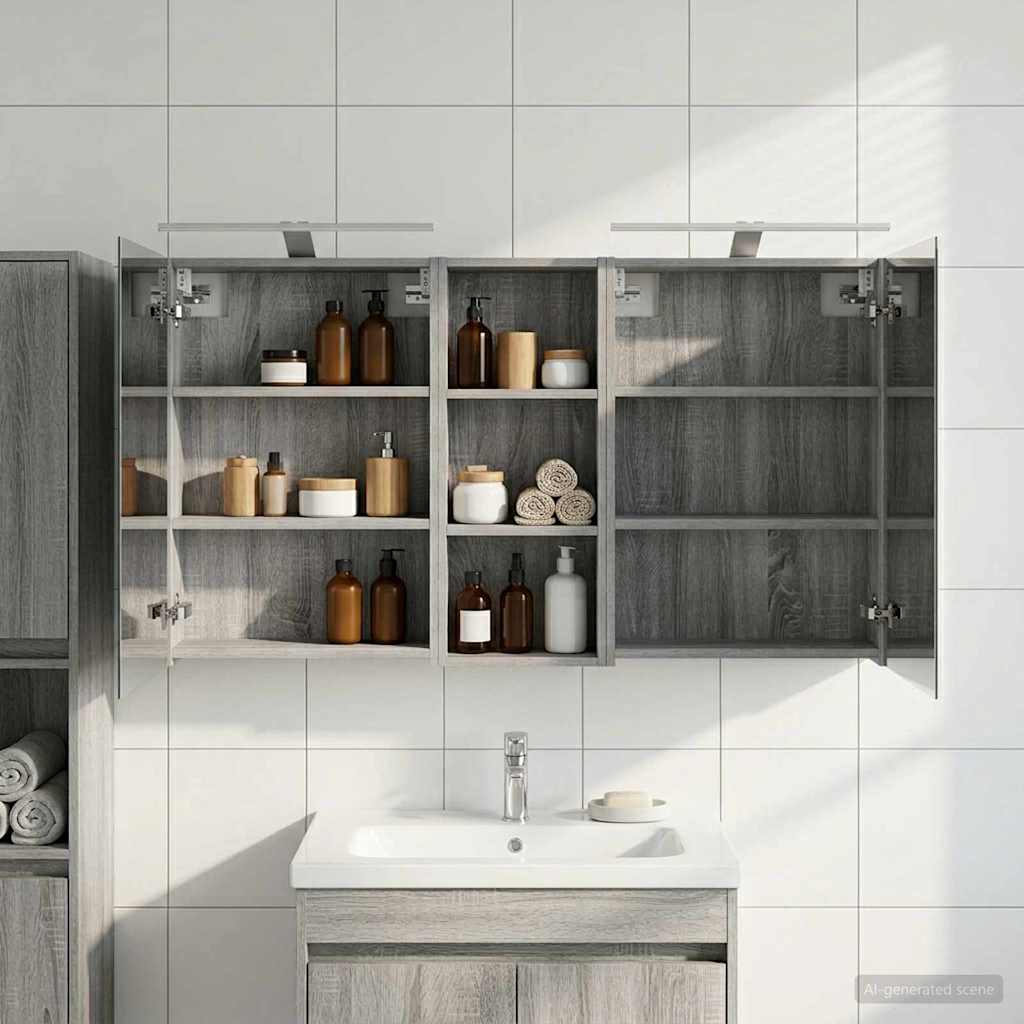 Badezimmerschrank-Set 3 pcs 80 x 10,5 x 50 cm Holzwerkstoff