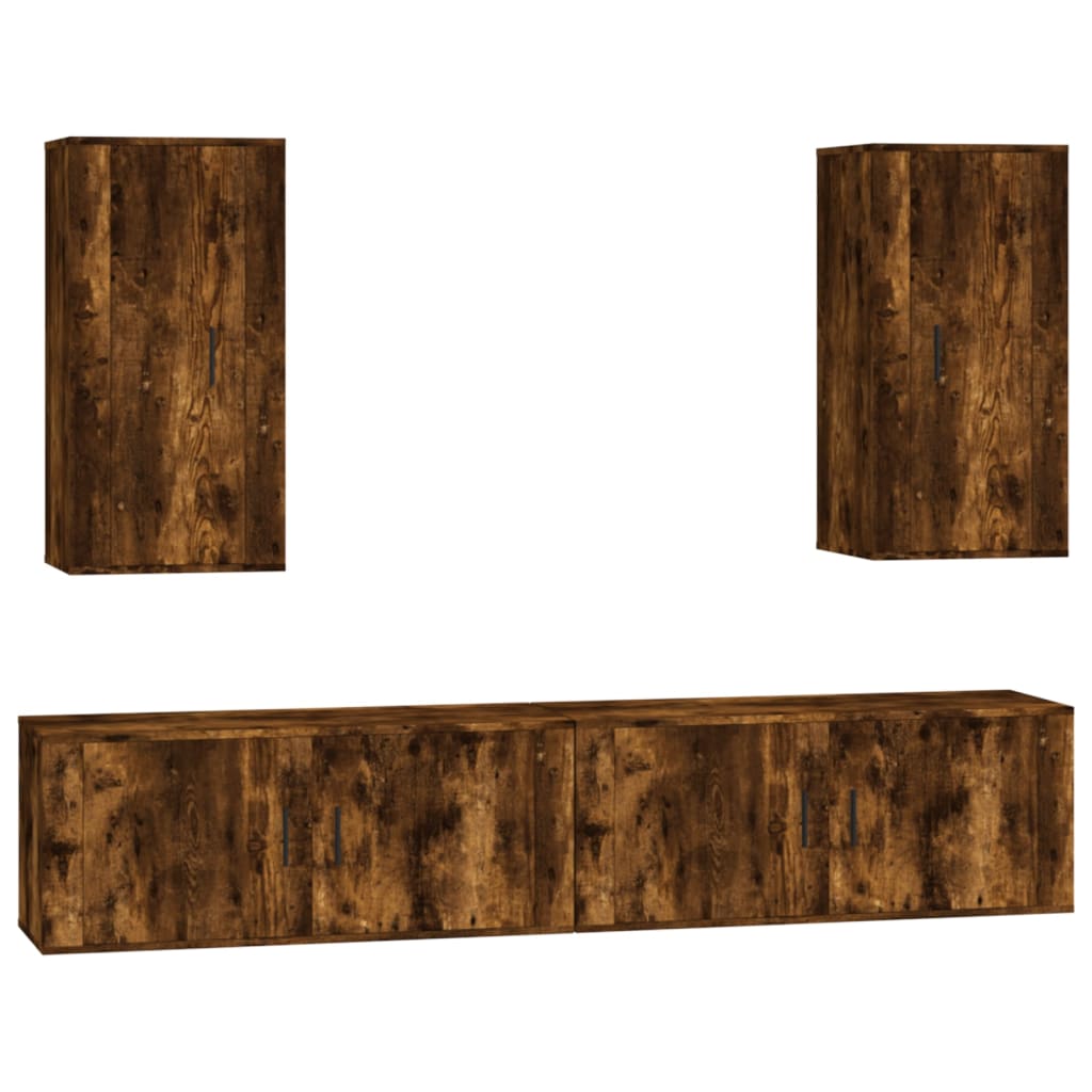 4-tlg. TV-Schrank-Set Weiß Holzwerkstoff