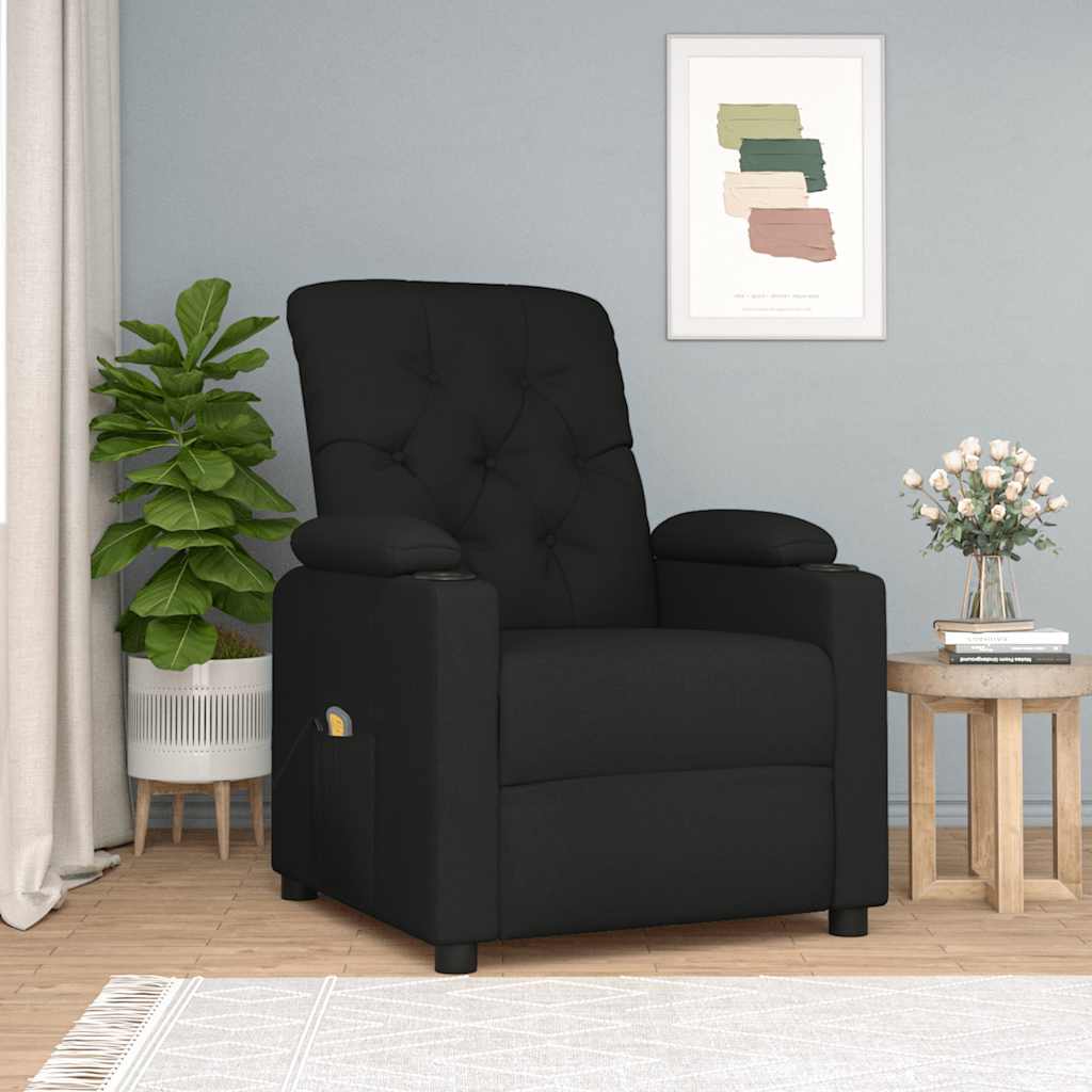 Massagesessel Schwarz Stoff