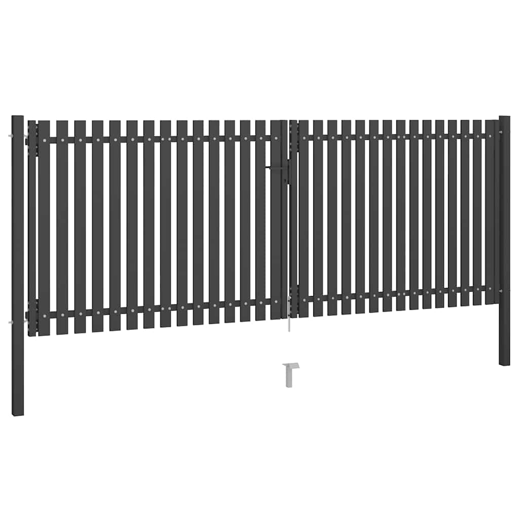 Gartentor aus Stahl 100 x 75 cm Anthrazit