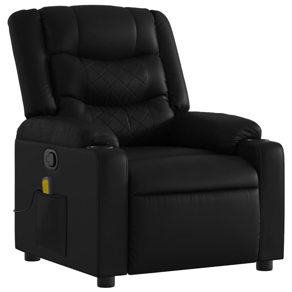 Massage-Relaxsessel, Kunstleder, Schwarz