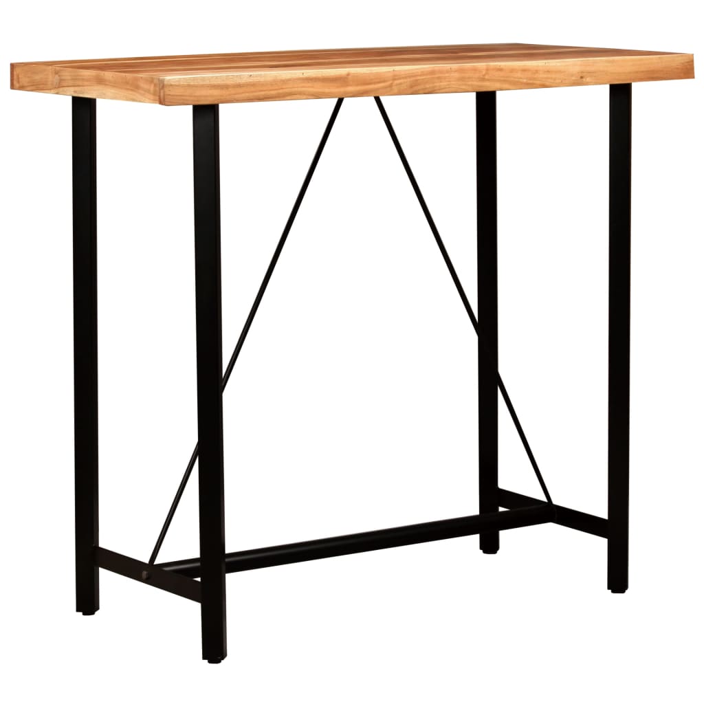 5-tlg. Bar-Set Recyceltes Massivholz und Echtleder