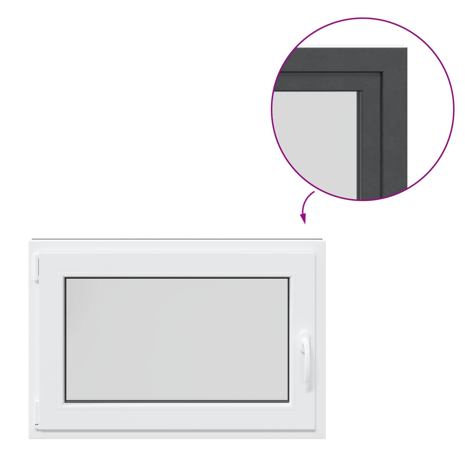 Kellerfenster RISOR 50 x 50 cm PVC und Glas Weiß