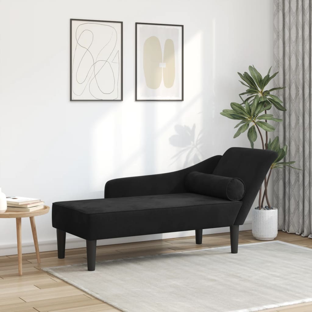 Chaiselongue mit Kissen Rosa Samt