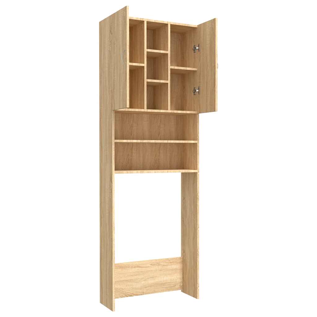 Waschmaschinenschrank Weiß 64x25,5x190 cm