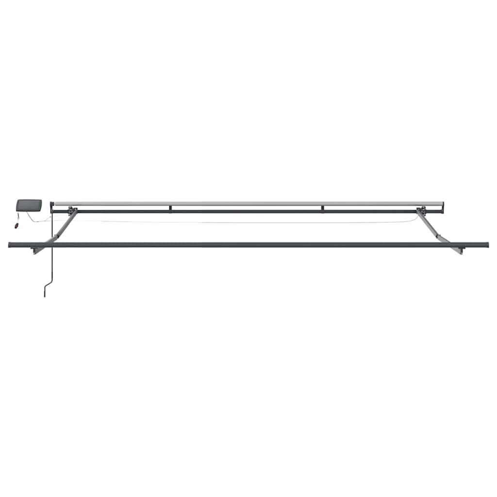 Markise Manuell Einziehbar mit LED 300x250 cm Blau und Weiß