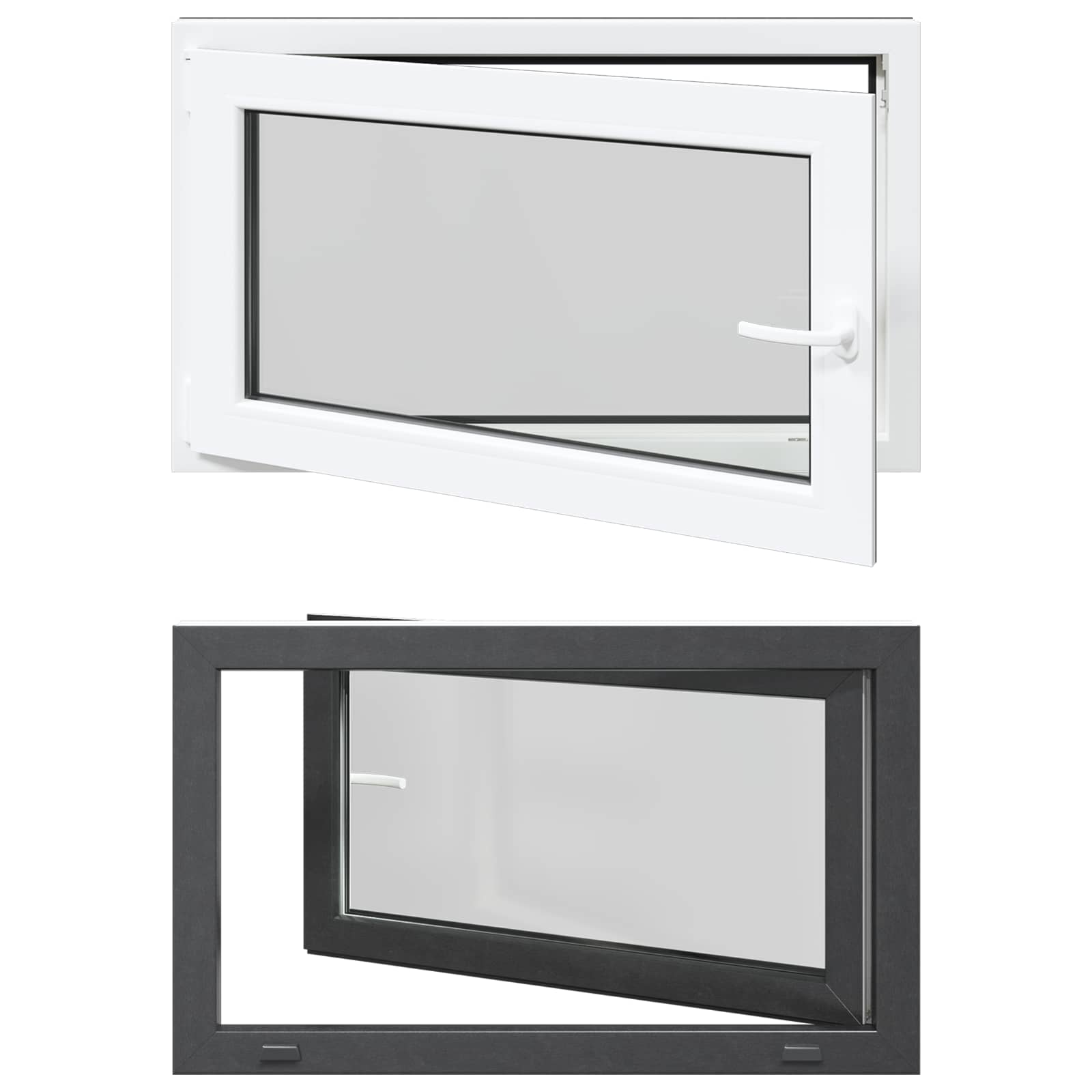 Kellerfenster RISOR 50 x 50 cm PVC und Glas Weiß