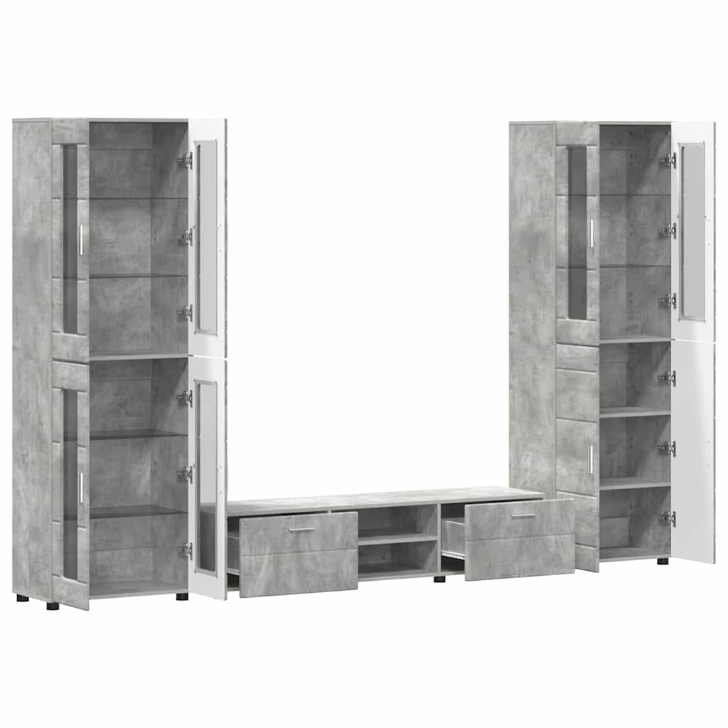 Highboard mit Regal FLORIN Weiß 60 x 35 x 182 cm Holzwerkstoff