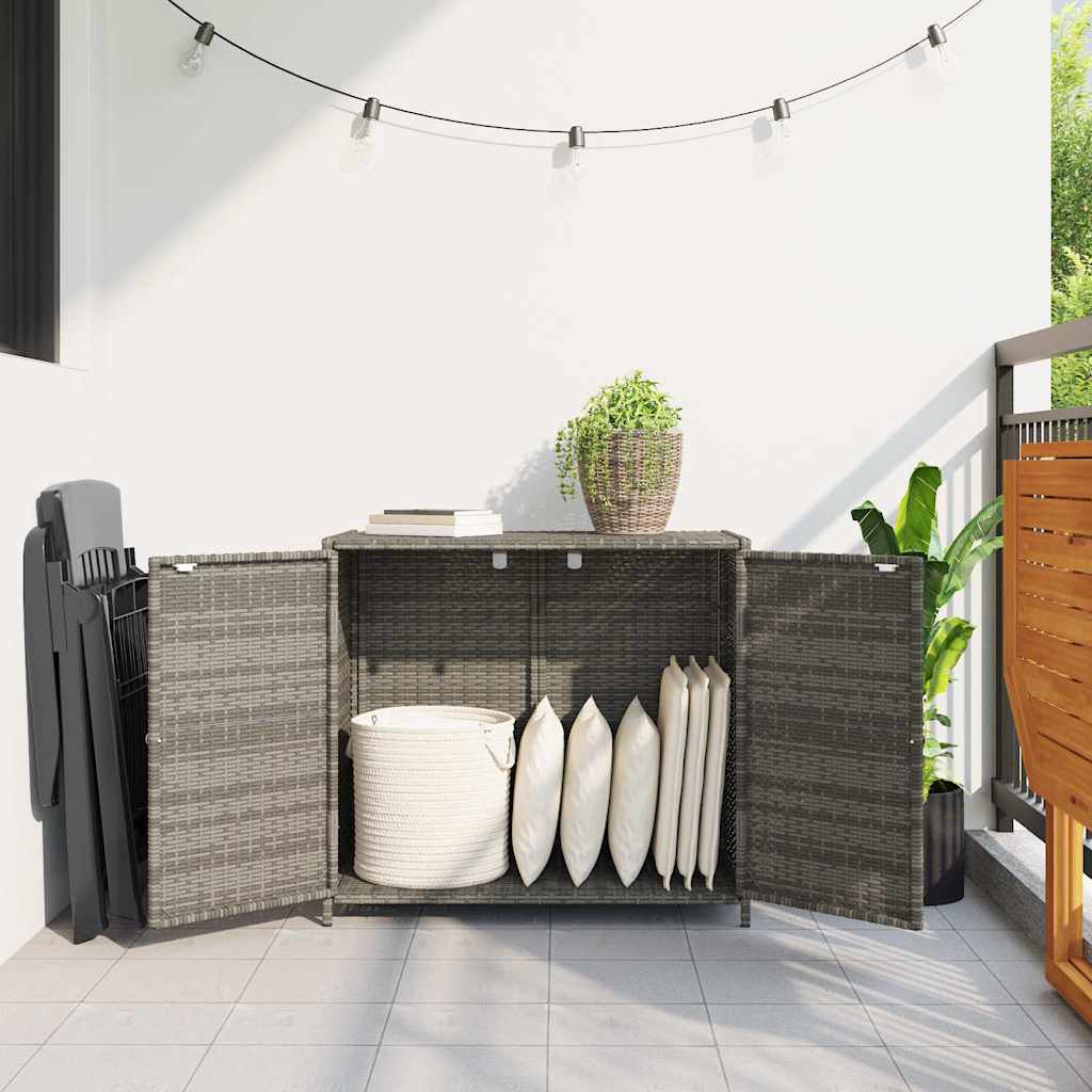 Gartenschrank Schwarz 83x45x76 cm Poly Rattan