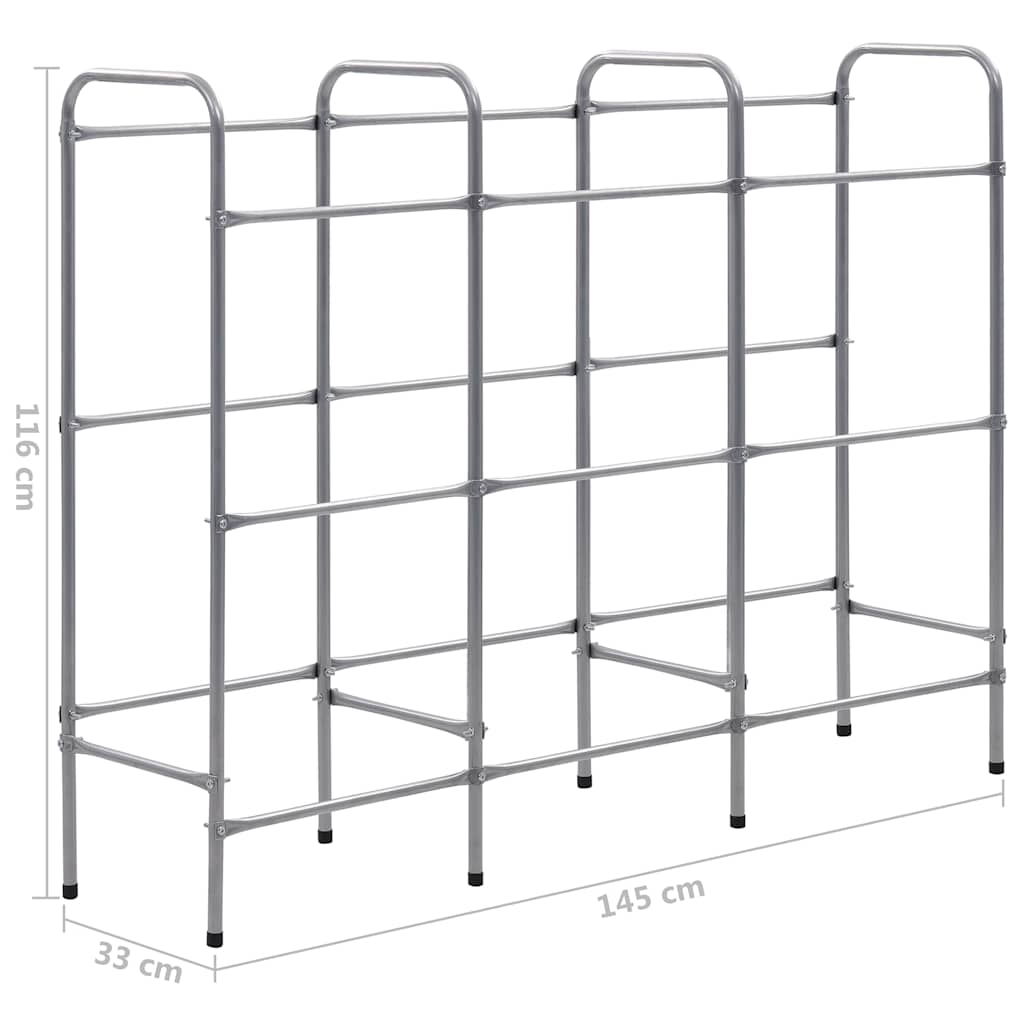 Kistenregal für 3 Kisten Silbern 50x33x116 cm Stahl