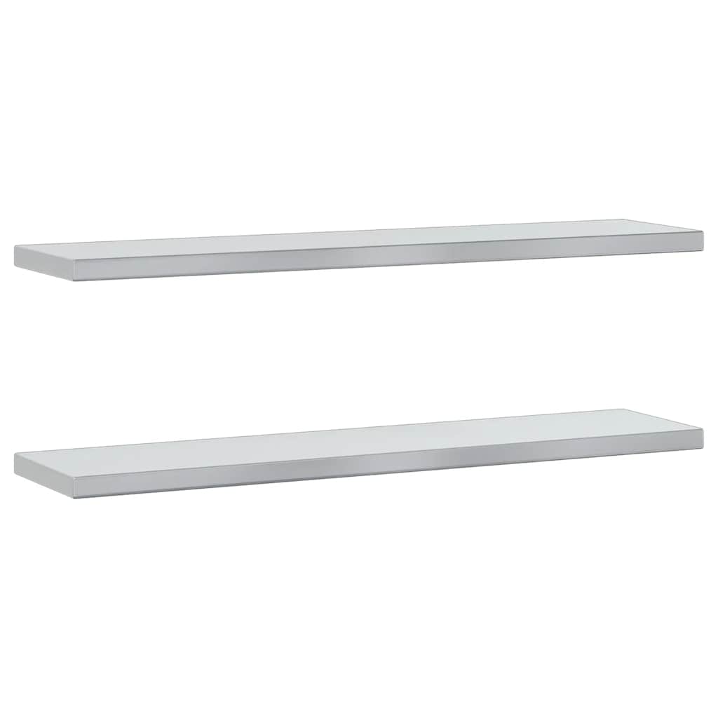 Wandregale 2 Stk. 100x40 cm Silbern Edelstahl