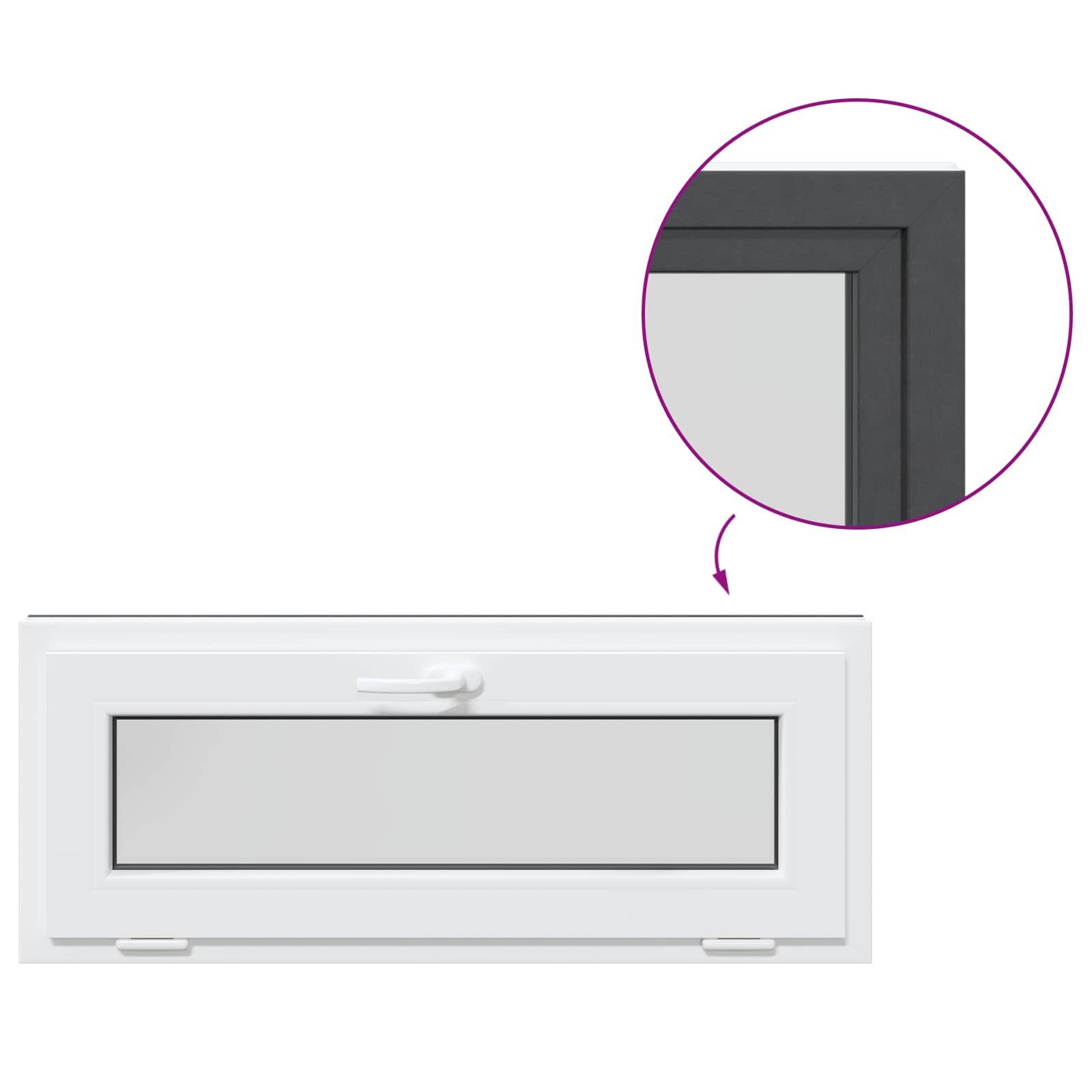 Kellerfenster RISOR 60 x 40 cm PVC und Glas Weiß
