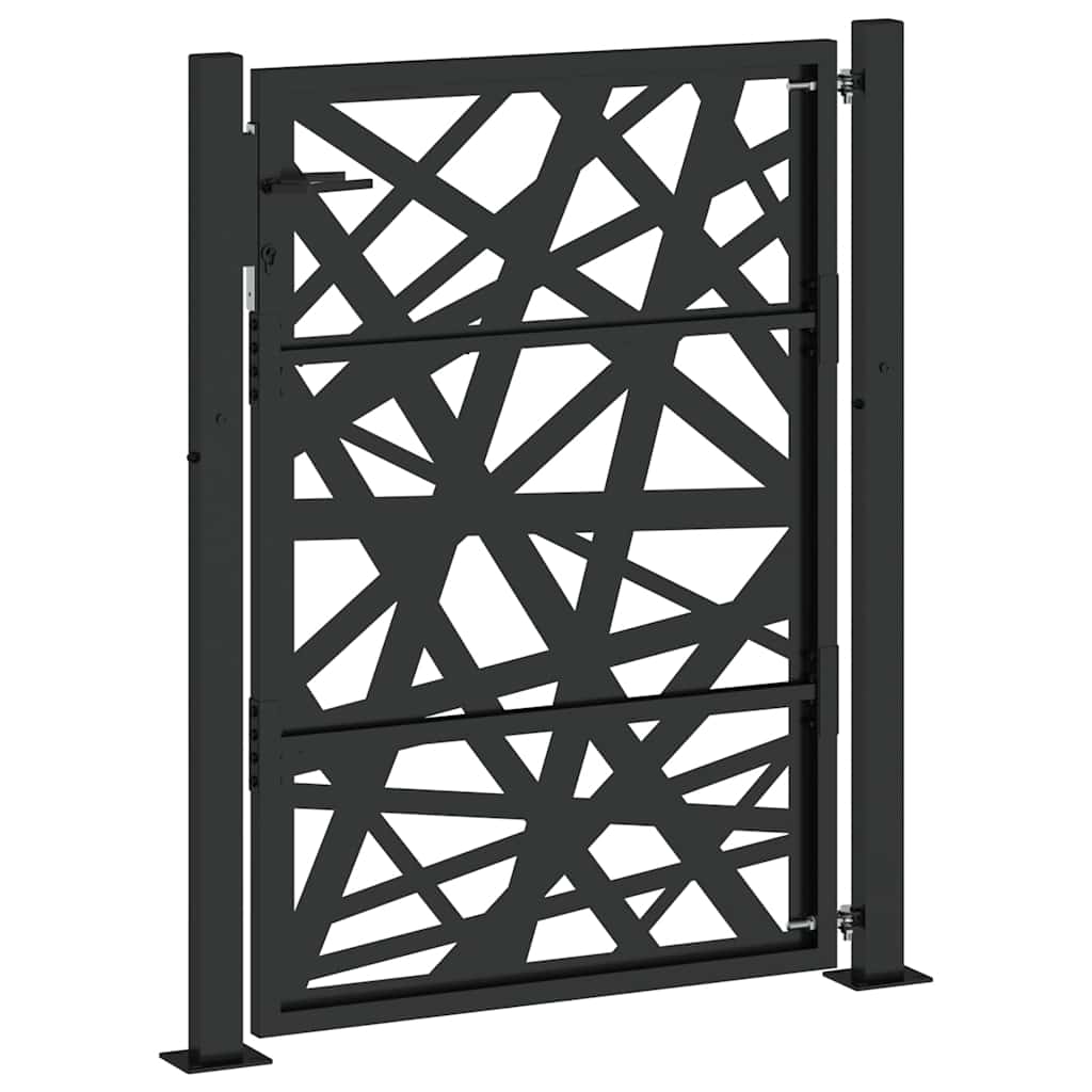 Gartentor Schwarz 100x100 cm Stahl Lichtdesign
