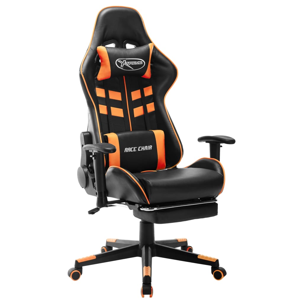 Gaming-Stuhl Schwarz und Blau Kunstleder
