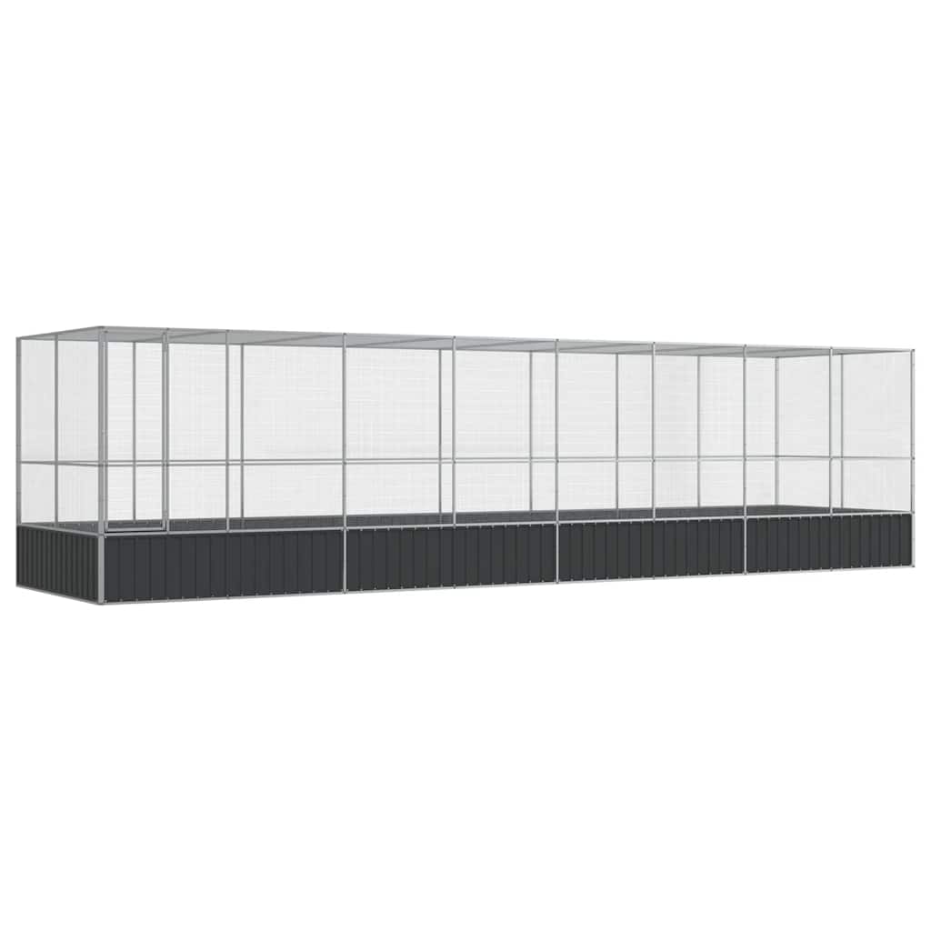 Voliere Silbern 210,5x107x212 cm Stahl