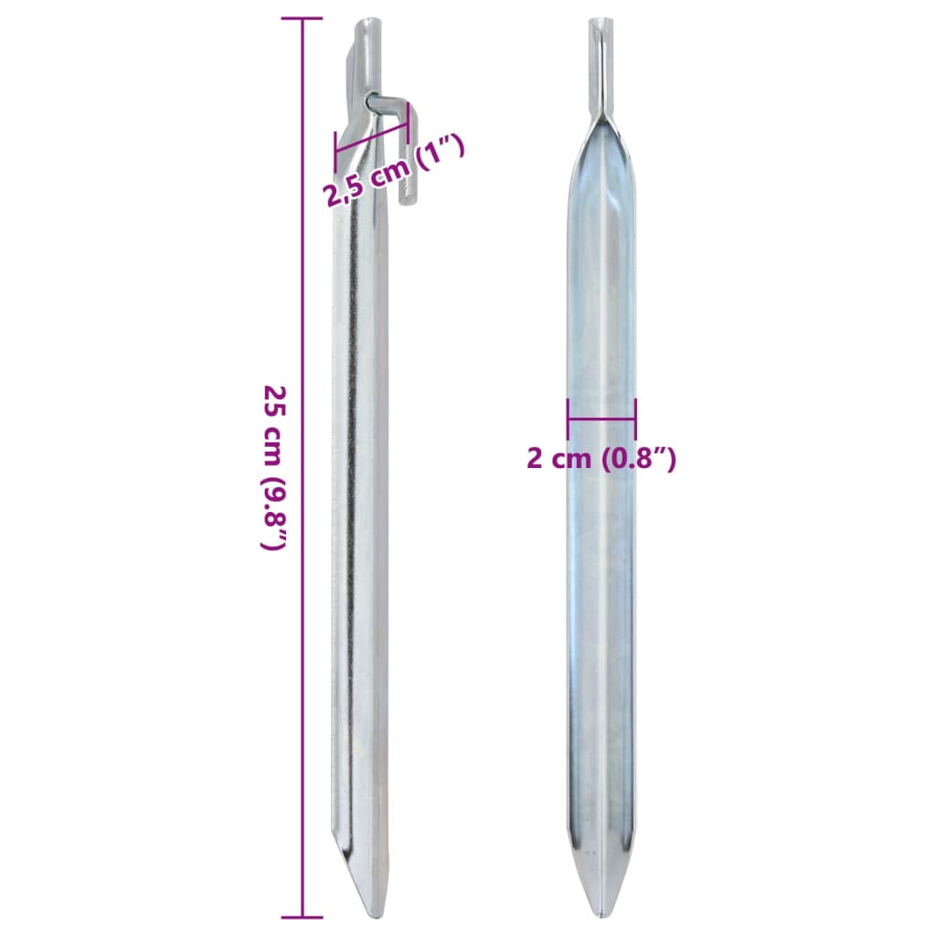 Zeltheringe 24 Stk. V-Form 17 cm Ø20 mm Verzinkter Stahl