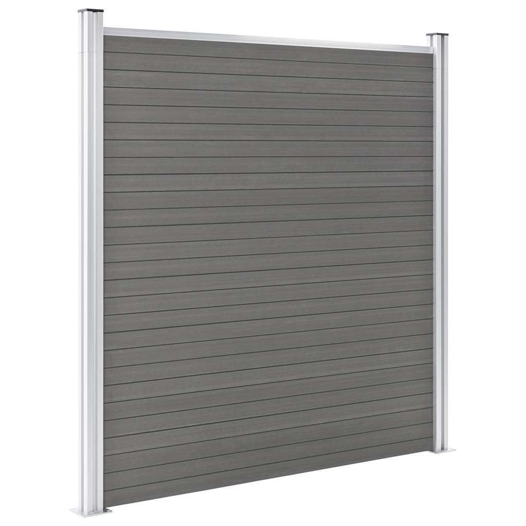 Zaunelement WPC 180x186 cm Schwarz