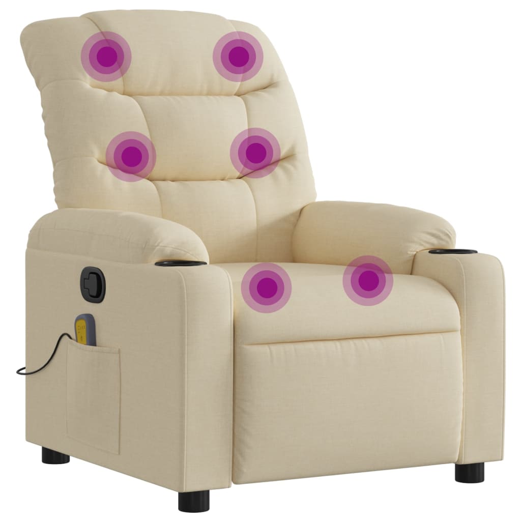 Massage-Relaxsessel, hellgrauer Stoff