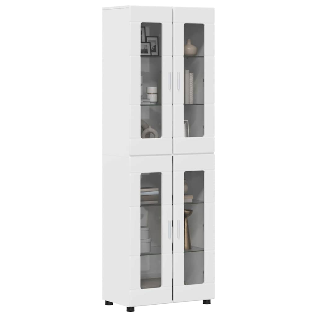 Highboard mit Regal FLORIN Weiß 60 x 35 x 182 cm Holzwerkstoff