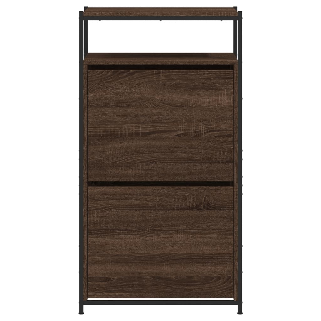 Schuhschrank mit 4 Klappen Sonoma-Eiche 100x34x112 cm