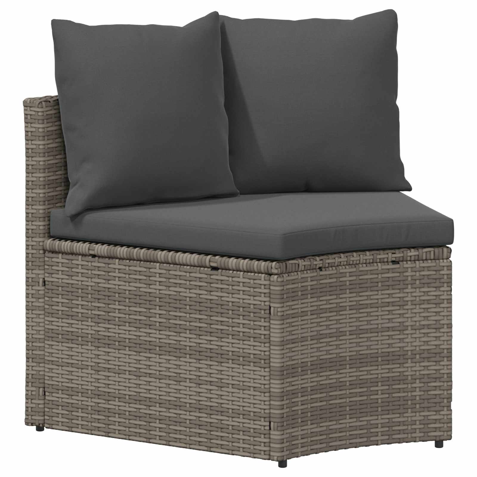 2-tlg. Garten-Sofagarnitur mit Auflagen Poly Rattan Schwarz