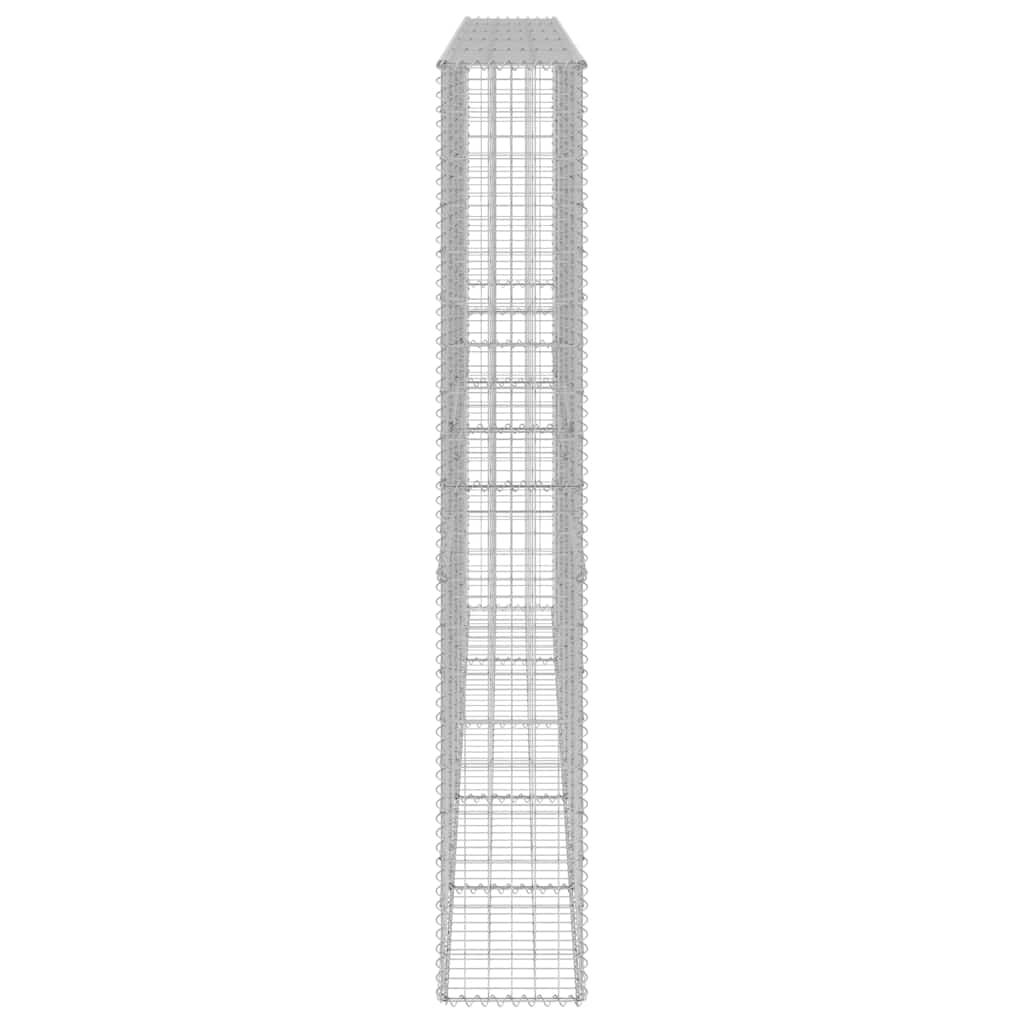 Gabionenwand mit Abdeckung Verzinkter Stahl 60x30x100 cm