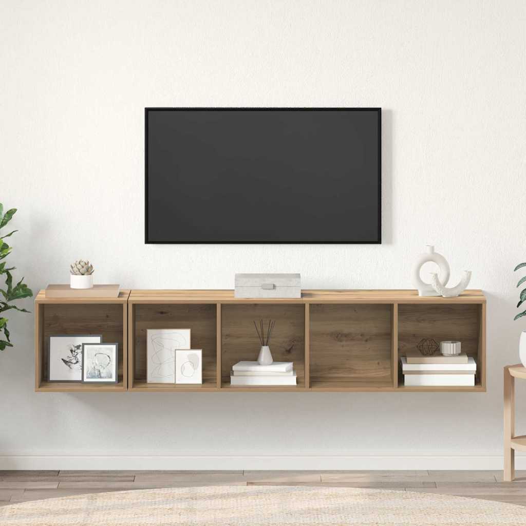 2-tlg. TV-Schrank-Set Grau Holzwerkstoff