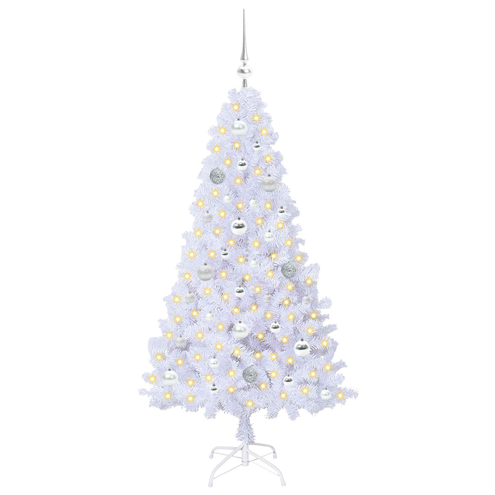 Künstlicher Weihnachtsbaum Weiß 120 cm PVC und Stahl