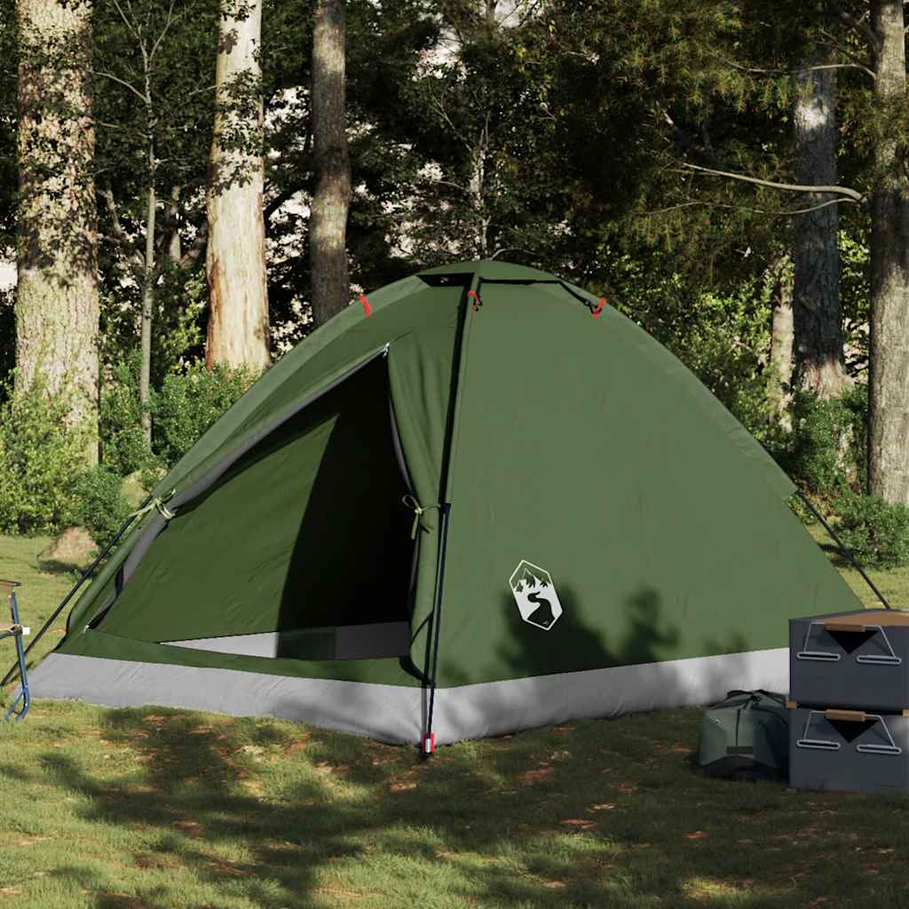 Kuppel-Campingzelt 2 Personen Olivgrün Wasserdicht