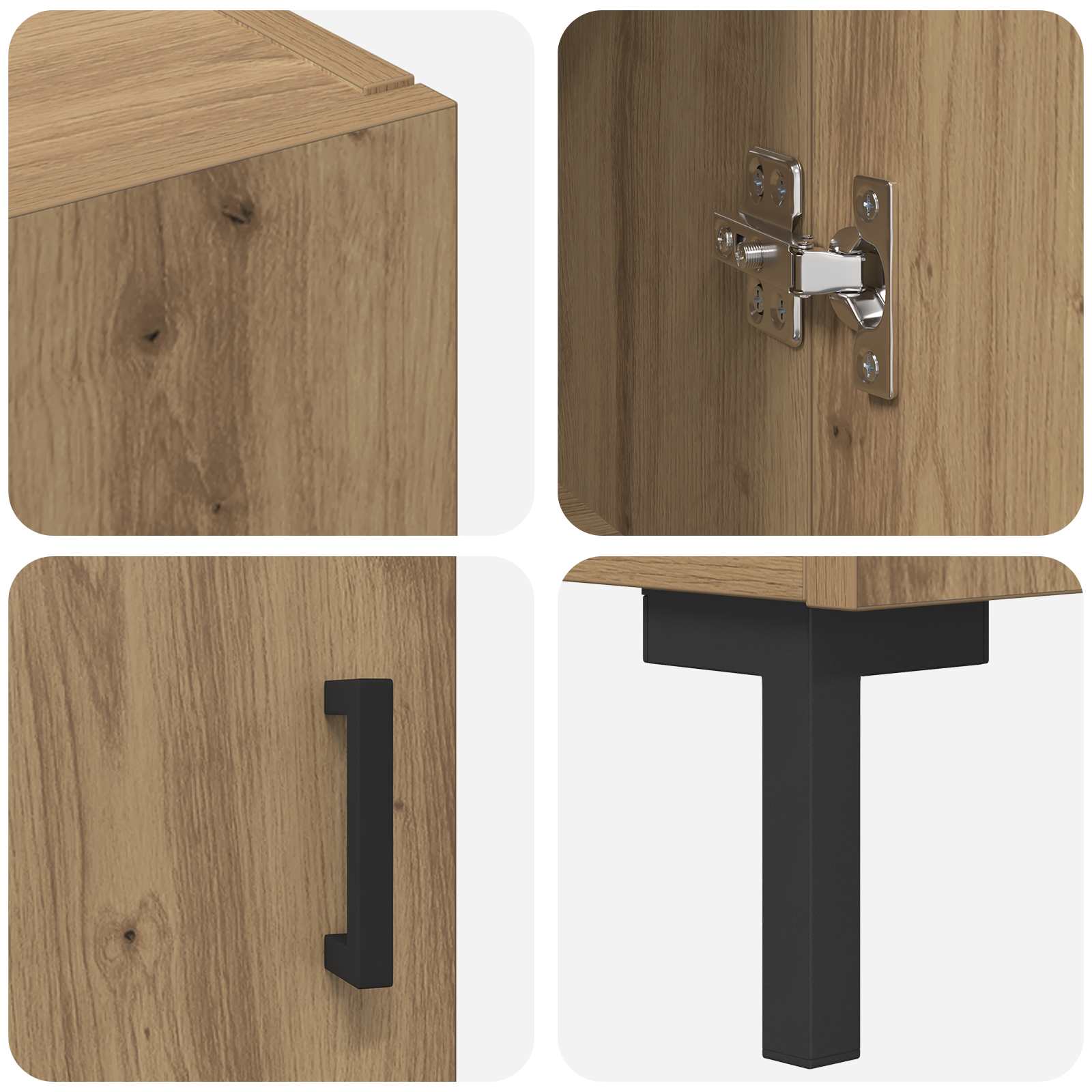 Highboard Betongrau 69,5x34x180 cm Holzwerkstoff