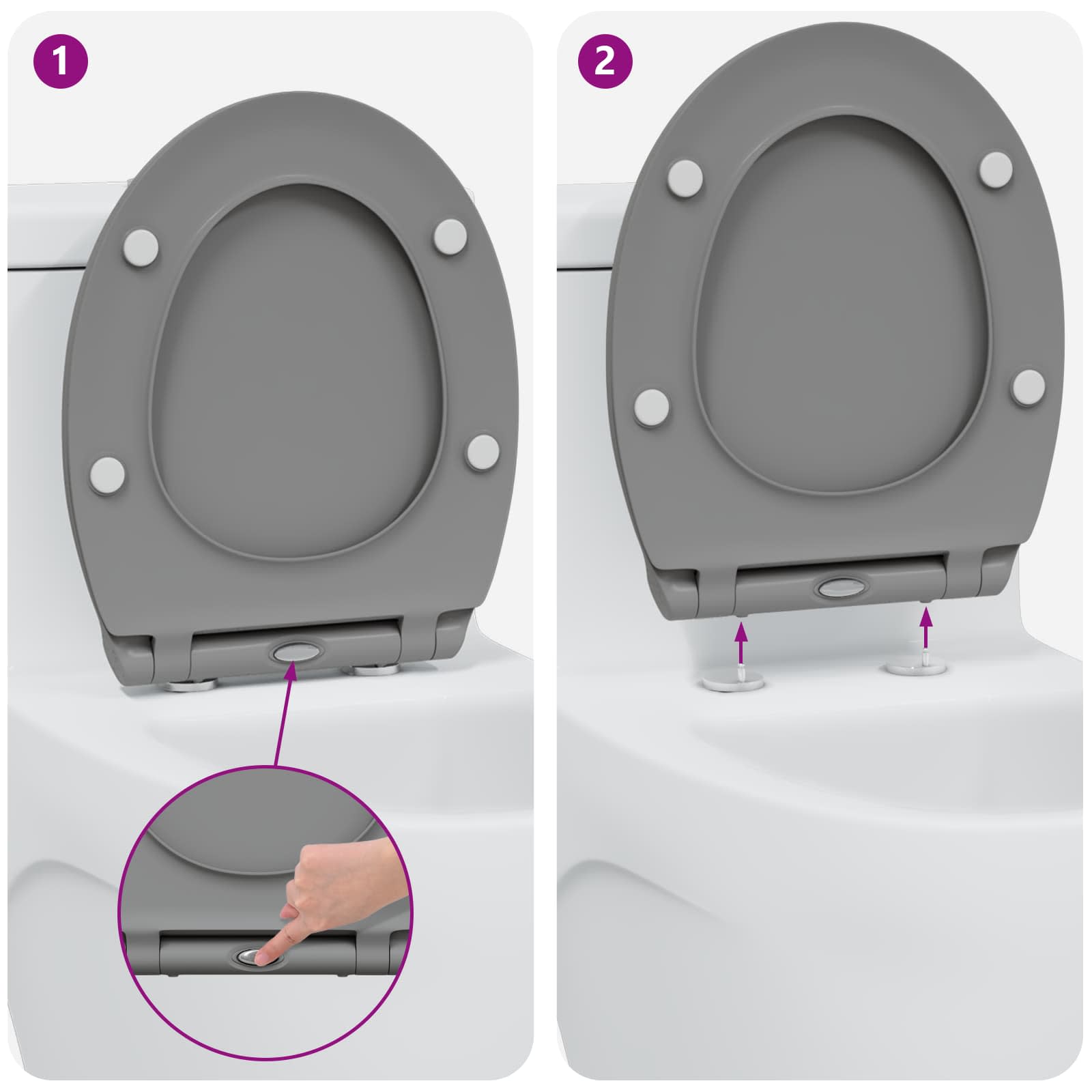 Toilettensitz Anthrazit 45,5 x 37,5 x 3,8 cm Duroplast