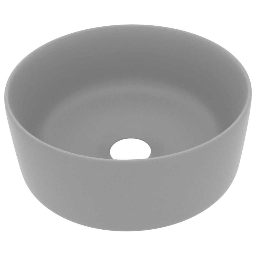 Luxuriöses Waschbecken Rund Matt Weiß 40x15 cm Keramik