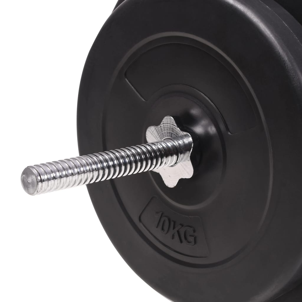Hantelbank mit Ablage, Langhantel und Kurzhantel Set 60,5 kg