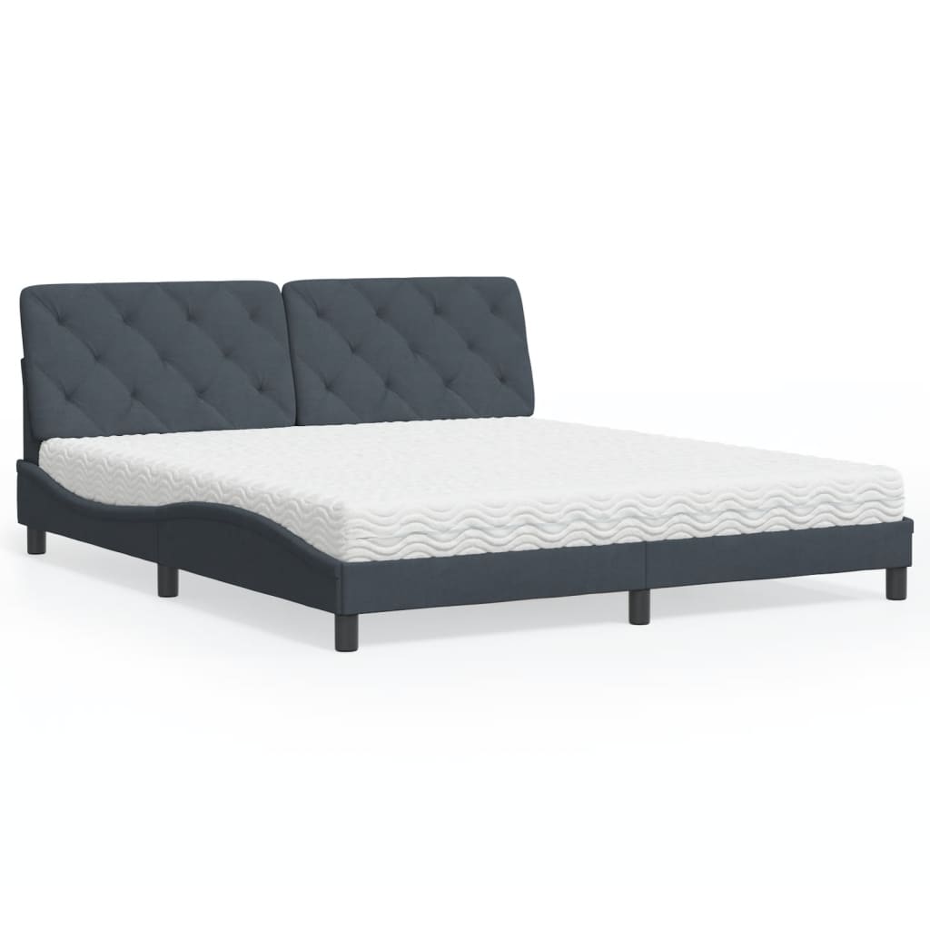 Bett mit Matratze Hellgrau 80x200 cm Samt