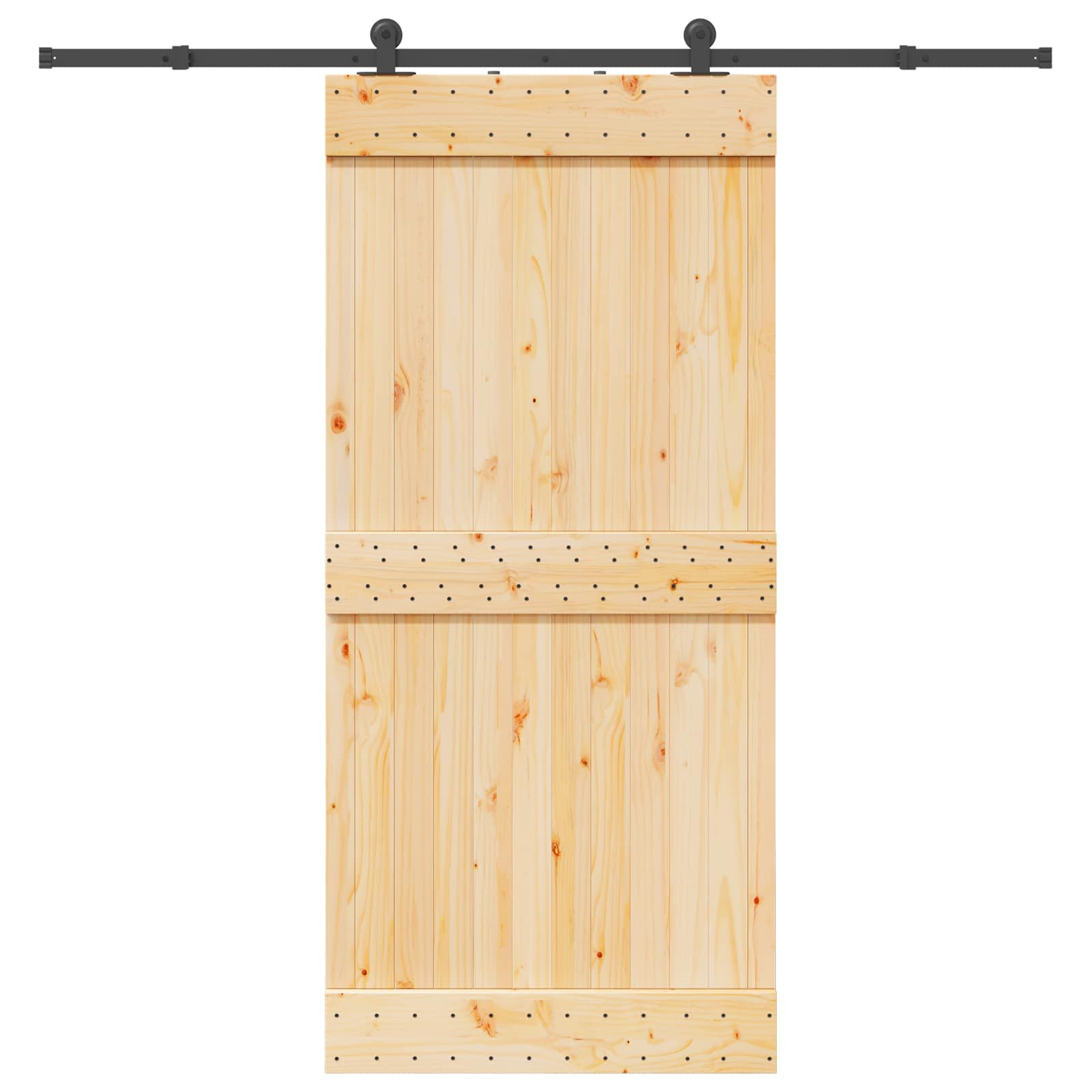 Schiebetür NARVIK Natürlich und Schwarz 70 x 210 cm (213,5 cm)